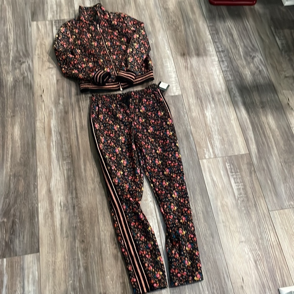 Art Class Size L Large 10/12 10 12 Floral Flower Athletic Sweatpants Set Track
